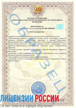 Образец сертификата соответствия (приложение) Корсаков Сертификат ISO 27001